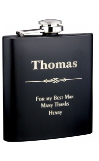 Matte Black 6oz Stainless Steel Flask (image for) Matte Black 6oz Stainless Steel Flask